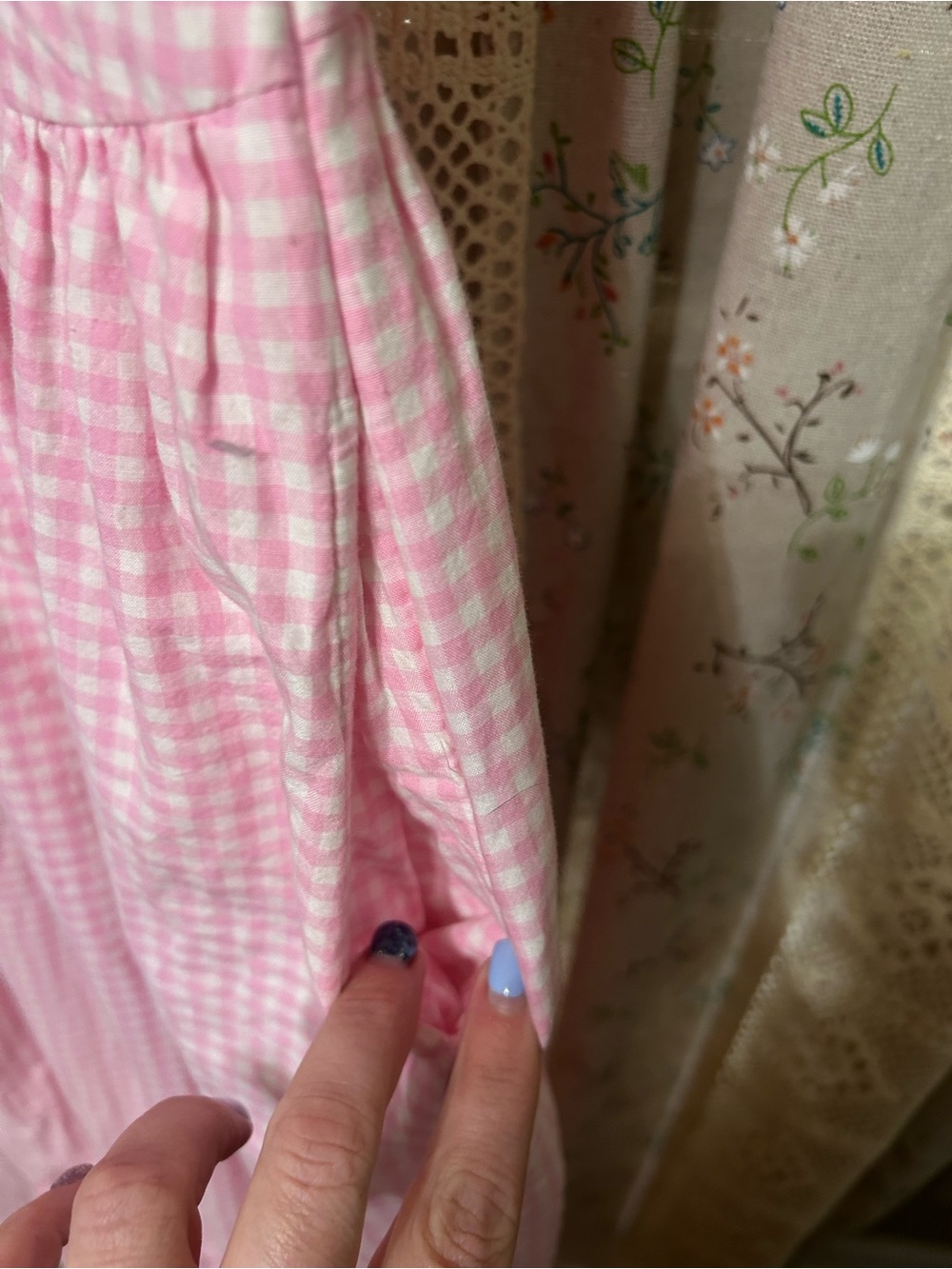 LoveShackFancy Santelle Pink Gingham Corset Midi Dress Size 4 - Picture 3 of 6